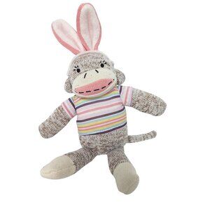 Dan Dee Sock Monkey Easter Plush Bunny Ears 12.5 Inch